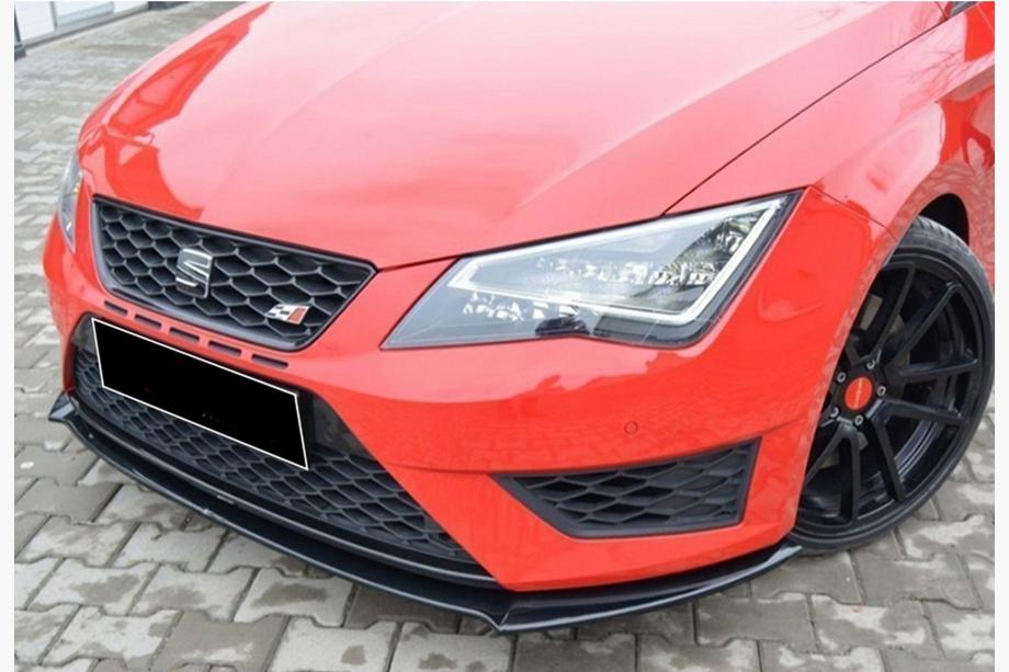 Seat Leon 2013–2020 Predný lip spojler DPT (Cupra, 2013-2016, čierny lesklý) Image