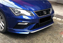 Seat Leon 2013–2020 Predný lip spojler DPT V-1 (2017-2020, čierny lesk) fotografia 1
