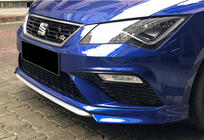 Seat Leon 2013–2020 Predný lip spojler DPT V-1 (2017-2020, čierny lesk) fotografia 3