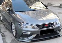 Seat Leon 2013–2020 DPT V-2 predný lip spojler (2017-2020, čierny lesklý) fotografia 1