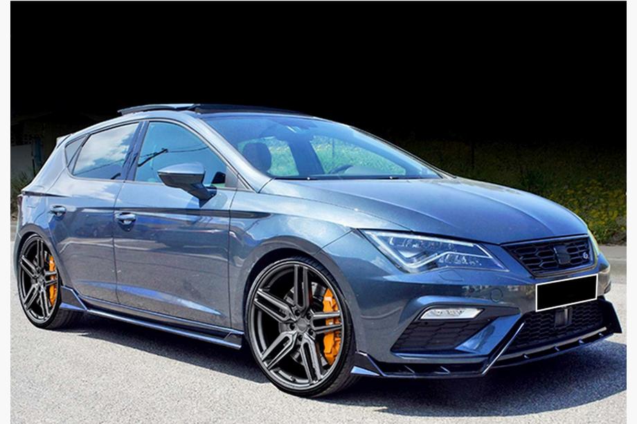 Seat Leon 2013–2020 Predný lip spojler DPT V-3 (2017-2020, lesklá čierna) Fotografia 5