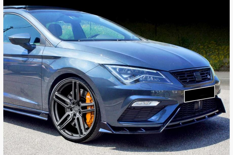 Seat Leon 2013–2020 Predný lip spojler DPT V-3 (2017-2020, lesklá čierna) Fotografia 2