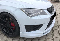 Seat Leon 2013–2020 Predný lip spojler DPT V-5 (2017-2020, čierny lesk) fotografia 3
