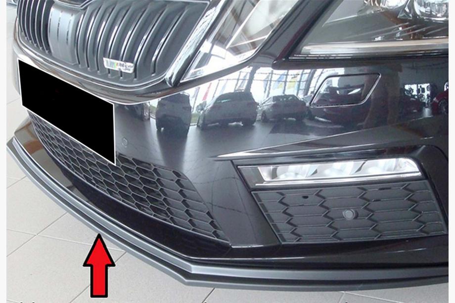 Skoda Octavia III A7 2013–2019 Predný lip spojler nárazníka DPT V-2 (2017-2019 RS, čierny lesklý) Image