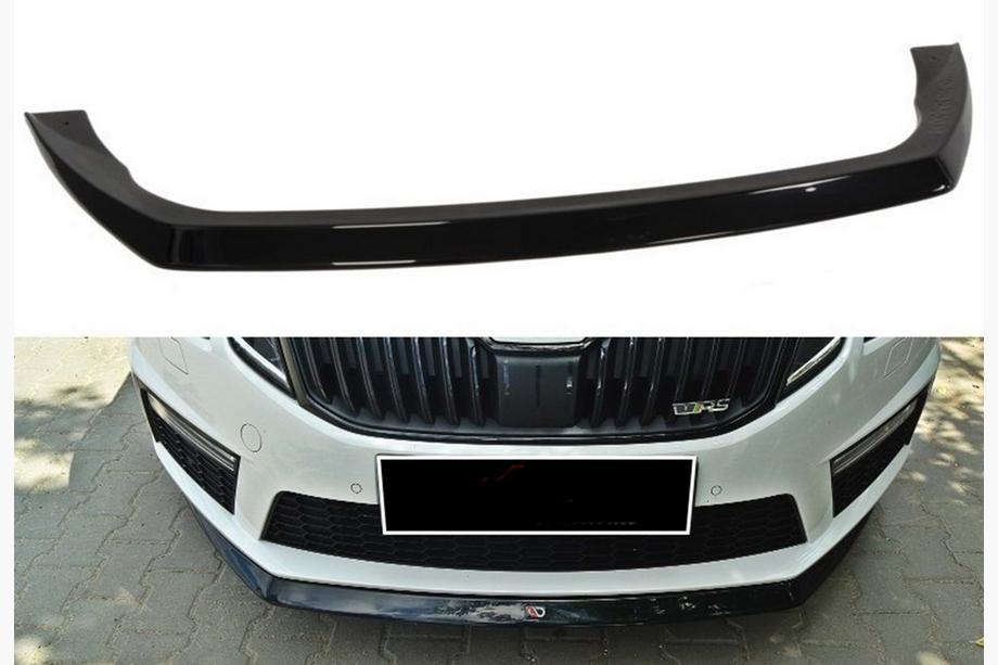 Skoda Octavia III A7 2013–2019 Predný lip spojler DPT V-3 (2013-2017 RS, čierny lesk) Image