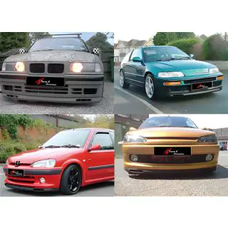 Univerzálny predný lip spoiler DPT V-7 (ABS, čierny lesklý)