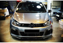 Volkswagen Golf 6 2008–2014 Predný lip spojler DPT V-1 (čierny lesklý) fotografia 1