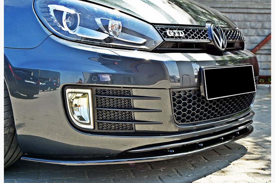 Volkswagen Golf 6 2008–2014 Predný lip DPT V-2 (pre GTI, čierna vo vysokom lesku) Fotografia 4