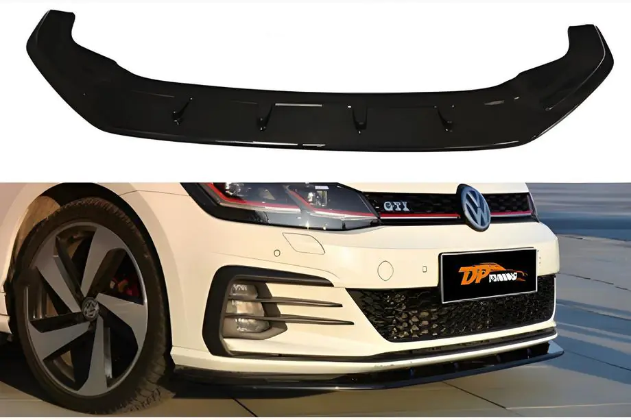 Volkswagen Golf 7/E-Golf 2012–2020 Predný lip spojler DPT V-1 (pre GTI, 2017-2019, čierny lesk) Image
