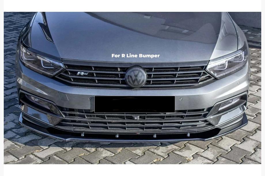 Volkswagen Passat B8 2015–2023 Predný lip spojler DPT V-1 (pre R-Line, 2015-2019 EU, lesklá čierna) Image