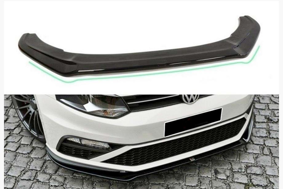 Volkswagen Polo 2010–2017 DPT predný lip spojler (pre GTI, 2014-2017, čierny lesk) Image