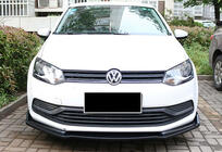 Volkswagen Polo 2010–2017 Predný lip spojler DPT V-2 (lesklá čierna) fotografia 3