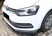 Volkswagen Polo 2010–2017 Predný lip spojler DPT V-2 (lesklá čierna) fotografia 1
