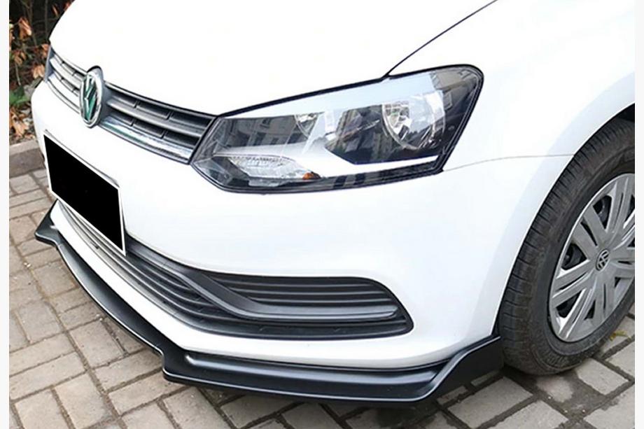 Volkswagen Polo 2010–2017 Predný lip spojler DPT V-2 (lesklá čierna) Image