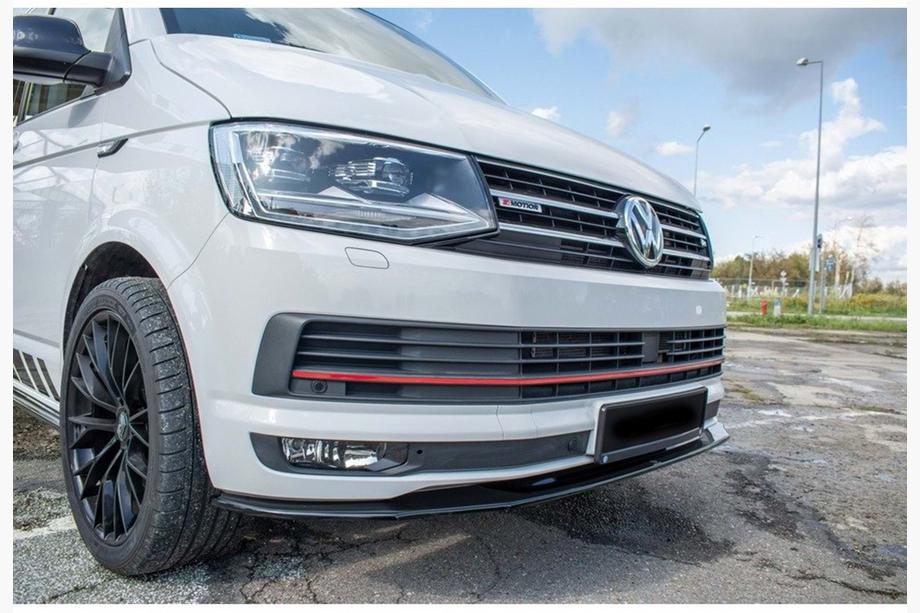 Volkswagen T5 2010–2015 DPT predný lip spojler (lesklá čierna) Image
