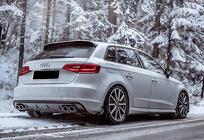 Audi A3 2012–2020 Zadný difúzor DPT V-1 (2012-2016, HB, lesklá čierna) fotografia 1