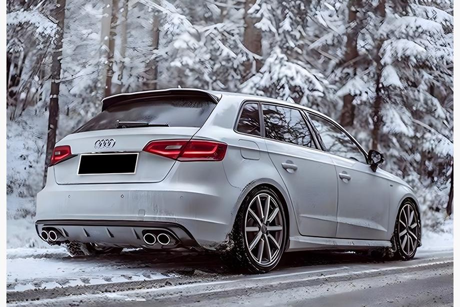 Audi A3 2012–2020 Zadný difúzor DPT V-1 (2012-2016, HB, lesklá čierna) Image