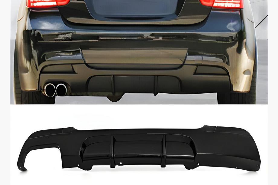 BMW 3 rad E90/E91 2005–2011 Zadný difúzor DPT V-2 (pre E90 M-Sport, lesklá čierna) Fotografia 1