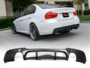 BMW 3 rad E90/E91 2005–2011 Zadný difúzor DPT V-4 (pre E90 M-Sport, lesklá čierna) fotografia 1