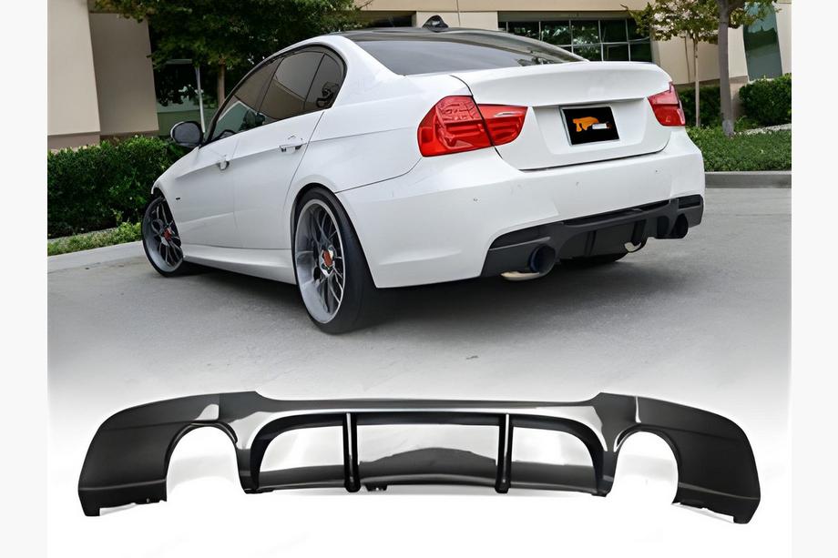 BMW 3 rad E90/E91 2005–2011 Zadný difúzor DPT V-4 (pre E90 M-Sport, lesklá čierna) Image