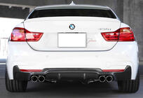 BMW 4 séria F32/F33/F36 2012–2020 Zadný difúzor DPT V-2 (pre M-Performans, čierny lesk) fotografia 1