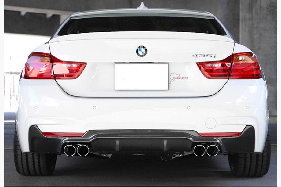 BMW 4 séria F32/F33/F36 2012–2020 Zadný difúzor DPT V-2 (pre M-Performans, čierny lesk) Image