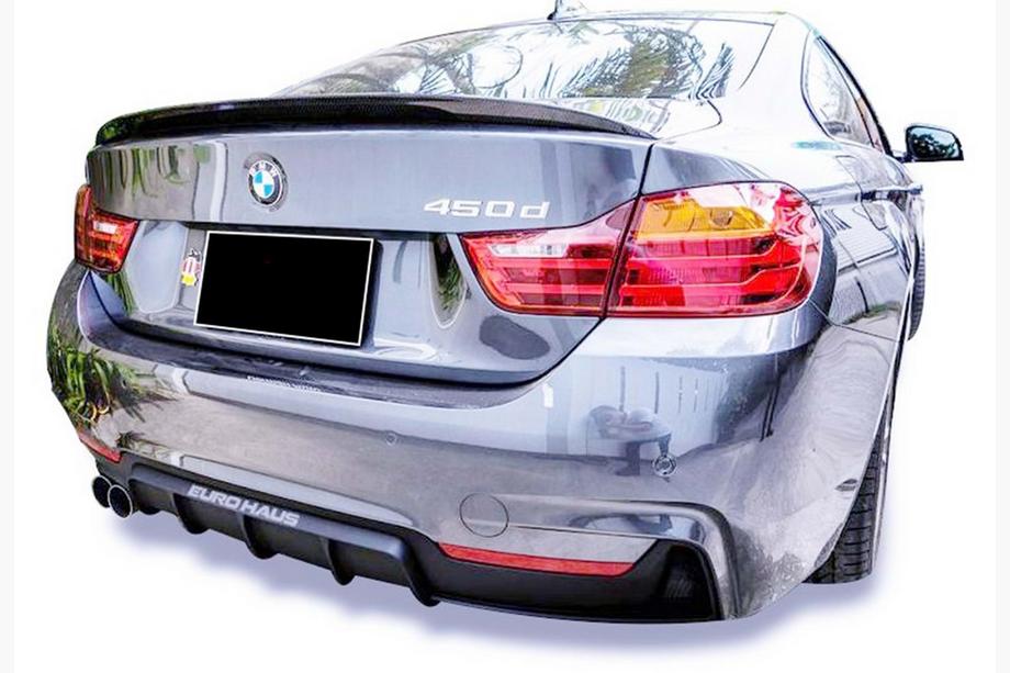 BMW 4 séria F32/F33/F36 2012–2020 Zadný difúzor DPT V-3 (pre M-Performans, Coupe, čierny lesklý) Fotografia 1