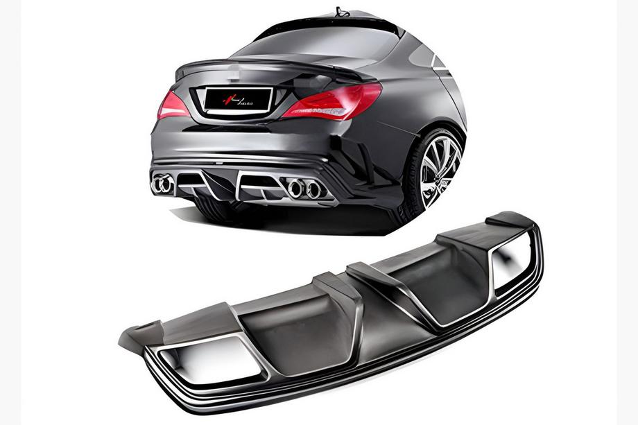 Mercedes CLA C117 2013–2019 Zadný difúzor DPT (lesklá čierna) Image