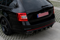 Skoda Octavia III A7 2013–2019 Zadný difúzor DPT V-2 (LB/SW, lesklá čierna) fotografia 4