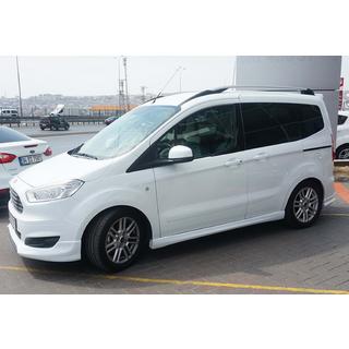 Bočné prahy DPT (lesklá čierna) Ford Courier 2014–2023 fotografia 1