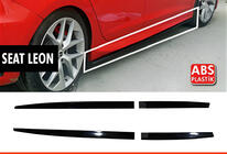 Seat Leon 2013–2020 Bočné prahy DPT V-5 (čierny lesklý) fotografia 1