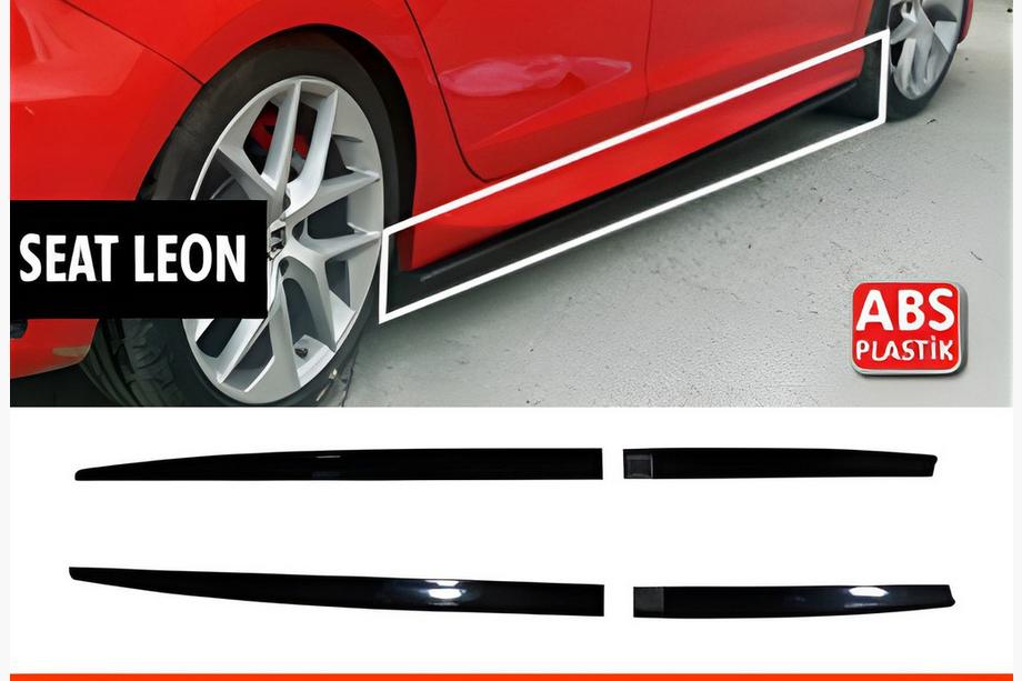 Seat Leon 2013–2020 Bočné prahy DPT V-5 (čierny lesklý) Image