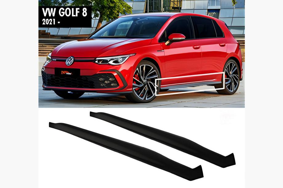 Volkswagen Golf 8 2019– Bočné prahy DPT V-2 (lesklá čierna) Image