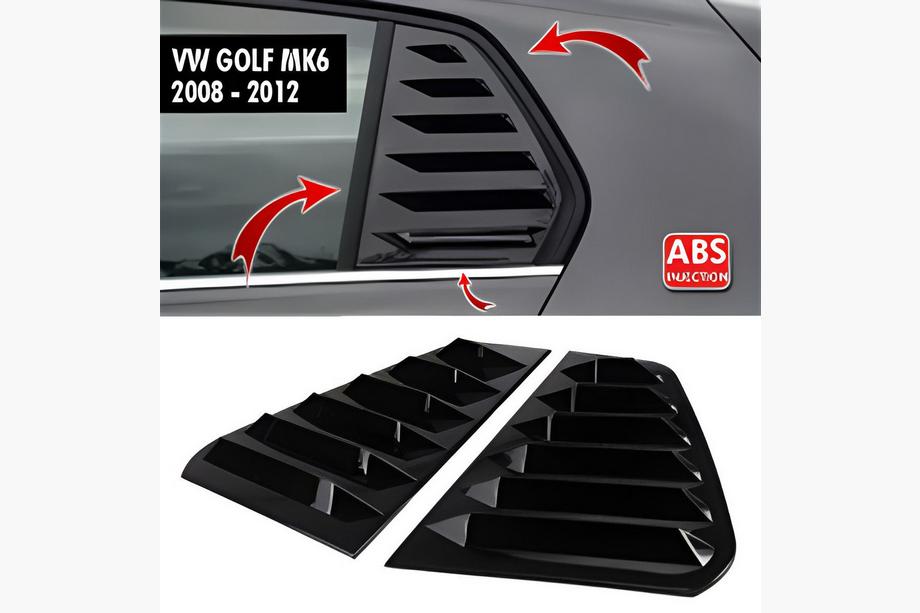 Volkswagen Golf 6 2008–2014 Kryty zadných okien DPT V-2 (čierny lesk, 2 ks) Image