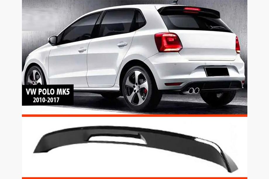 Volkswagen Polo 2010–2017 Spojler DPT V-2 (HB, čierny vysoký lesk) Image