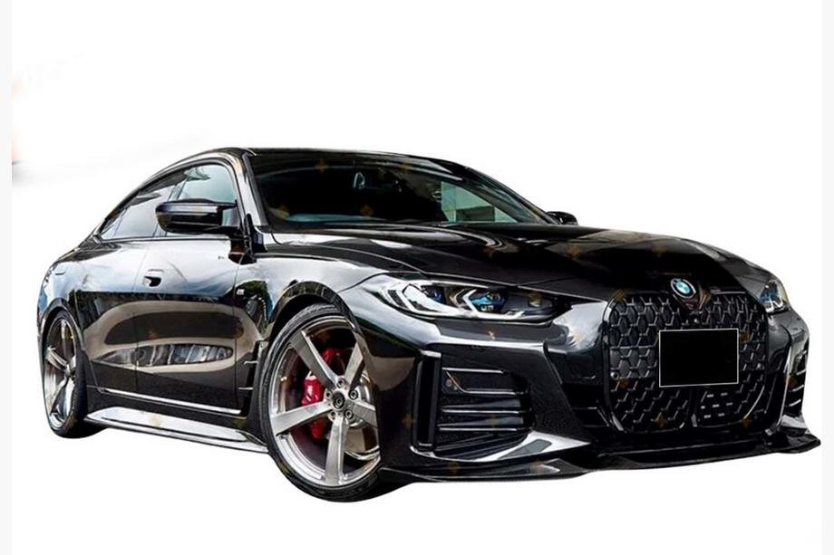 BMW 4. séria G22/23/26 2020– Predný lip spojler DPT V-2 (pre G22/G23, čierny lesk) Fotografia 4