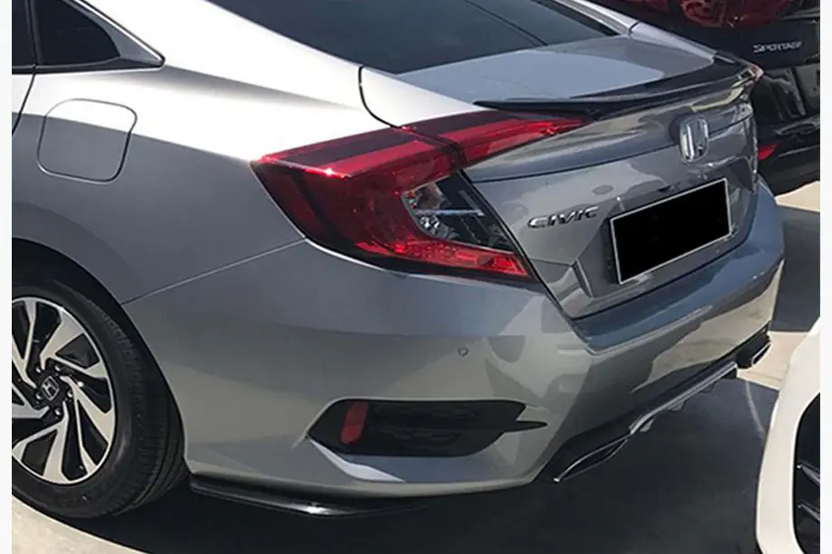 Honda Civic Sedan X 2016–2021 Zadné FLAP nadstavce DPT (čierny lesk) Fotografia 1