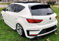 Seat Leon 2013–2020 Kanardy na zadný nárazník DPT (2017-2020, 2 ks, čierny lesk) fotografia 1