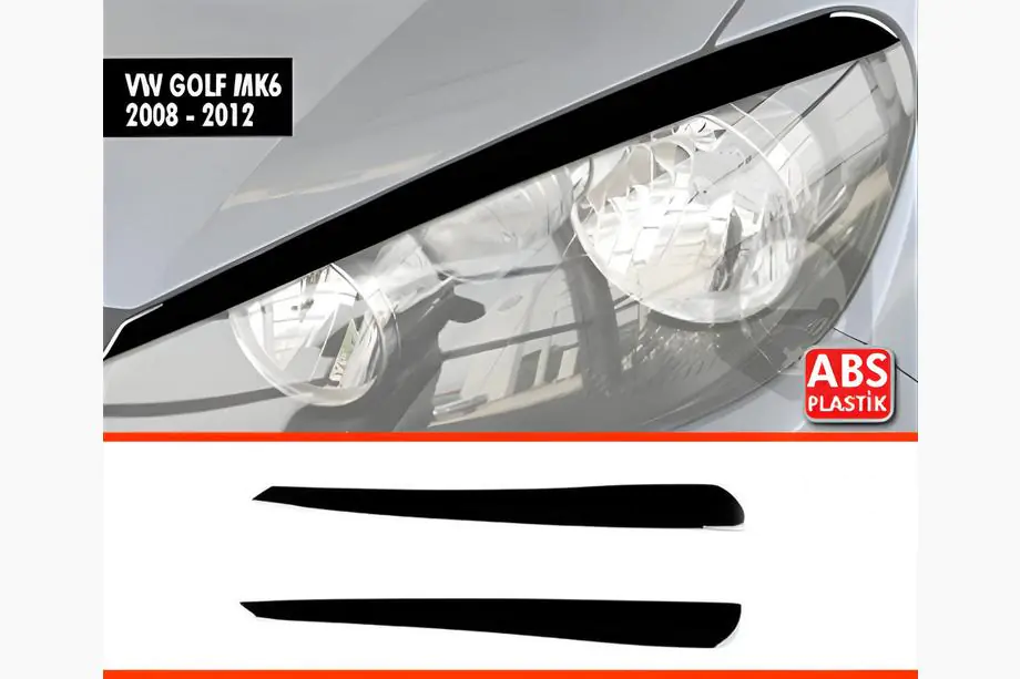 Volkswagen Golf 6 2008–2014 DPT mračítka na svetlá (2 ks, čierny lesk) Image
