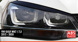 Volkswagen Golf 7/E-Golf 2012–2020 DPT mračítka na svetlá (2 ks, čierny lesk) fotografia 1