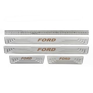 Univerzálne kryty prahov Ford V-2 (4 ks, nehrdzavejúca oceľ)