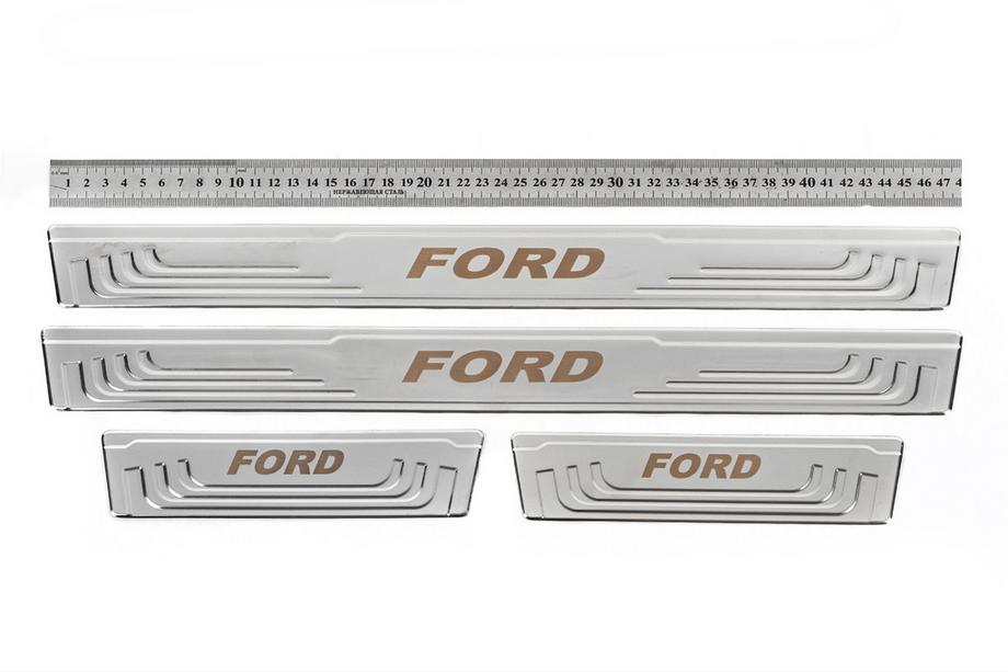 Ford Univerzálne kryty prahov Ford V-2 (4 ks, nehrdzavejúca oceľ) Image