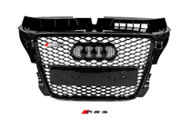 Audi A3 2003–2012 RS-style predná maska (2008-2012, čierna s chrómom) fotografia 1