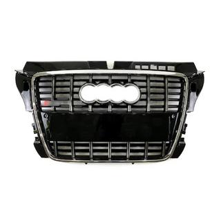 Predná maska S-style (2008-2012, čierna s chrómom) Audi A3 2003–2012 fotografia 1