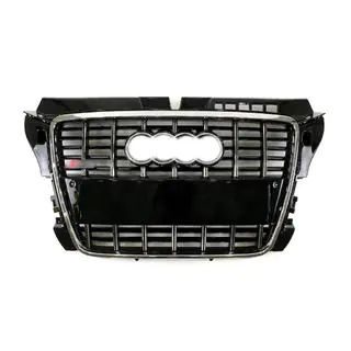Predná maska S-style (2008-2012, čierna s chrómom) Audi A3 2003–2012 fotografia 1