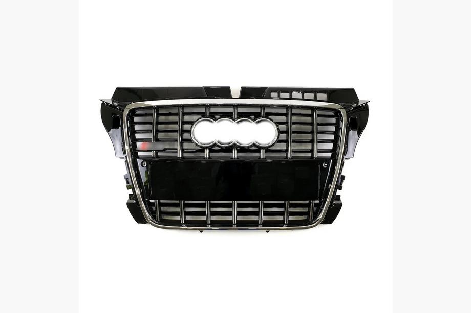 Audi A3 2003–2012 Predná maska S-style (2008-2012, čierna s chrómom) Image