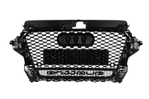 Audi A3 2012–2020 Predná maska RS štýl s nápisom Quattro (2012-2016, čierna) fotografia 4