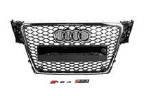 Audi A4 B8 2007–2015 RS-style V-2 predná maska (2007-2011, čierna s chrómom) fotografia 1