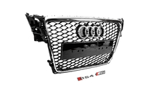 Audi A4 B8 2007–2015 RS-style V-2 predná maska (2007-2011, čierna s chrómom) fotografia 3