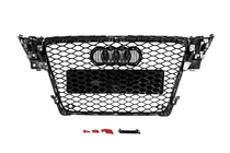 Audi A4 B8 2007–2015 RS-style V-2 predná maska (2007-2011, čierna s chrómom) fotografia 4